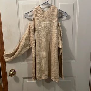 Plus Size Cold Shoulder Sweater
